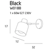 Jadalniany kinkiet BLACK W0188 Maxlight loft metalowy czarny