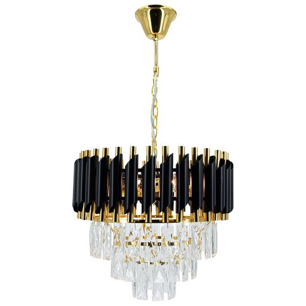 Kryształowy żyrandol pałacowy Toledo 6260/4 TR BL okrągły glamour