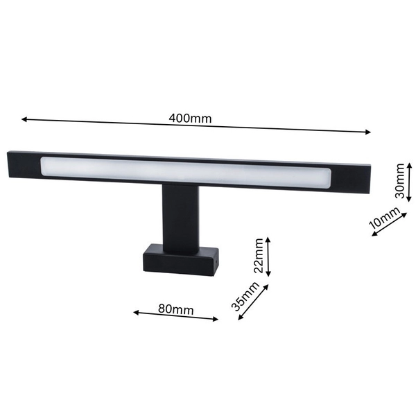 Kinkiet LAMPA ścienna SHINE ML4379 Milagro łazienkowa OPRAWA listwa LED 7W 4000K nad lustro IP44 czarna