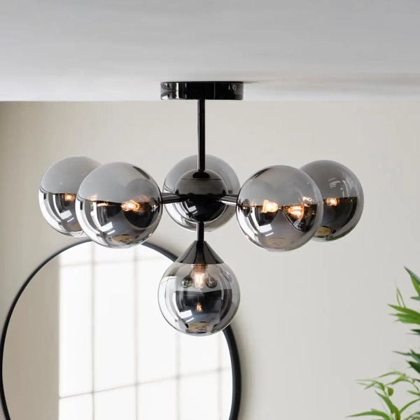 Sufitowa lampa do salonu Oscar 101147 loftowa czarny przydymiony