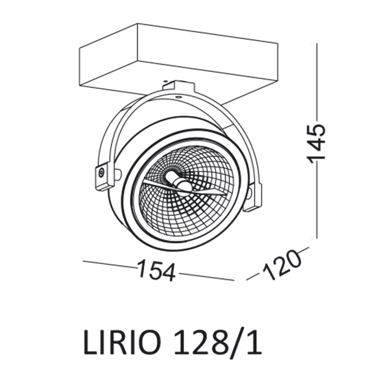 Sufitowa lampa regulowana LIRIO 412801002 okrągła biały