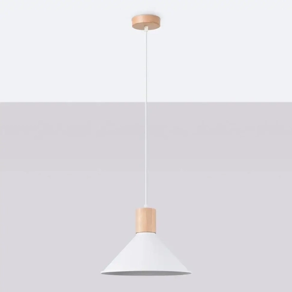 Stożkowa lampa wisząca Jaga SL.1319 Sollux zwis na korytarz biała