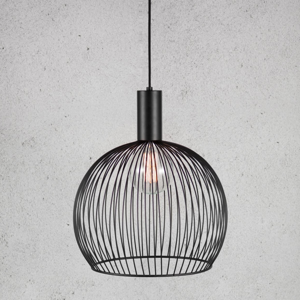 Lampa wisząca druciana kula Aver 84253003 industrialna czarny