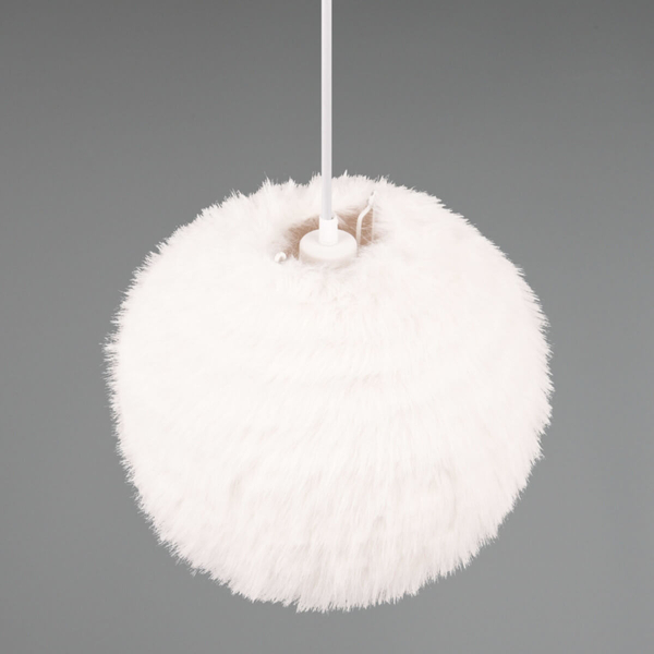 Pluszowa lampa wisząca Furry R31581001 kula biały