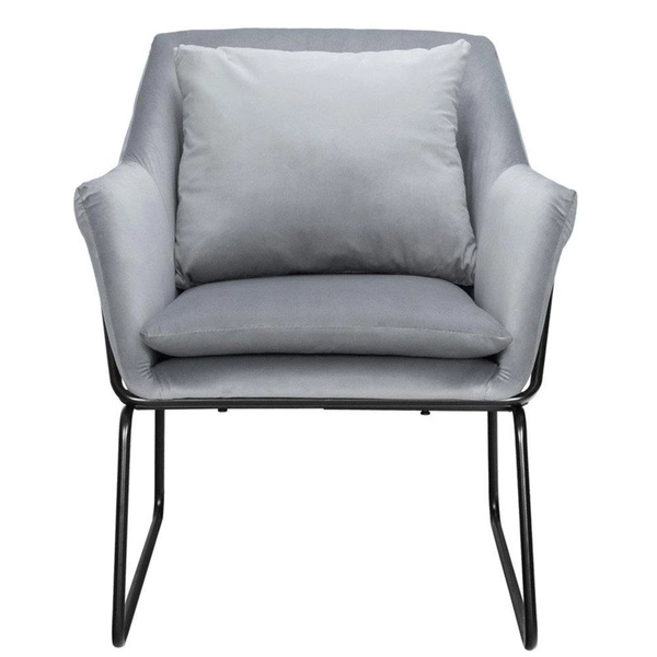 Fotel welurowy Fluence 25073-s Moos Home z poduszką szary