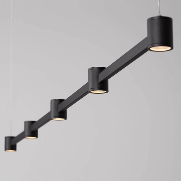 Zwisająca lampa z reflektorkami PISCO LE44356 LED 30W 3000K czarna