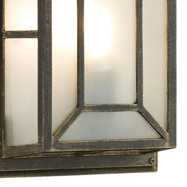 Ogrodowa lampa ścienna Trent TRE5254 retro szklana IP44 czarny złoty
