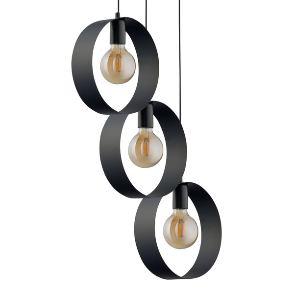 Nowoczesna lampa wisząca HOOP 32282 Sigma kaskada do salonu czarna