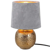 Ceramiczna LAMPA stołowa EUDORA DL011-50821 RL Light abażurowa LAMPKA stojąca nocna szara złota