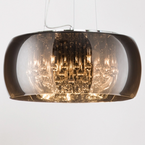 Lampa wisząca CRYSTAL P0076-05L-F4FZ szklana glamour z kryształkami chrom