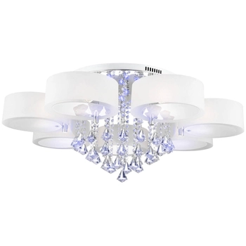 Sufitowa LAMPA glamour DRS8006/7 8C LED 420W Elem metalowa OPRAWA crystal z pilotem chrom biała