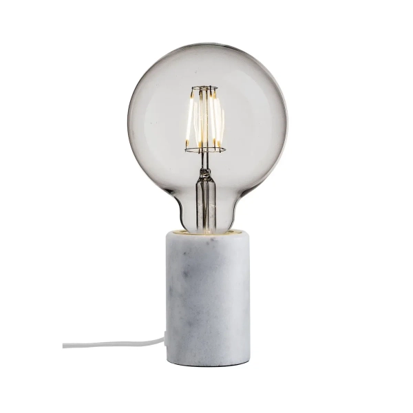 Stołowa lampa na komodę Siv 45875001 marmurowa biała