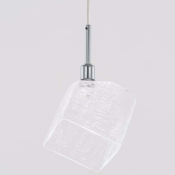 LAMPA wisząca ZEN MD13026003-1A Italux szklana OPRAWA zwis kwadratowy biały chrom
