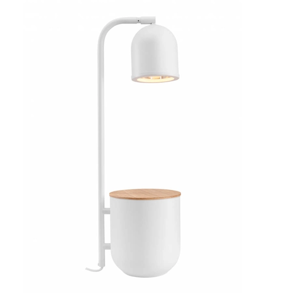 Gabinetowa lampka Botanica Wood 41100101 Kaspa skandynawska biała drewniana