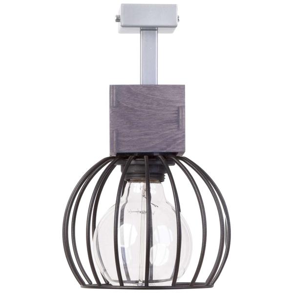 Plafon LAMPA sufitowa MILAN 31569 Sigma industrialna OPRAWA metalowa klatka druciana drewno brązowa