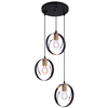 LAMPA wisząca VIGO 15346-3 Globo metalowa OPRAWA zwis kryształy transparentne czarne