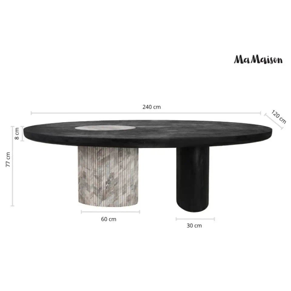 Stół jadalniany ATLANTE MM001501100400 marmur drewno mango 240x120cm