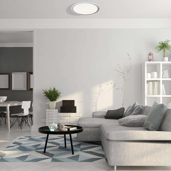 Plafon LAMPA okrągła LAYLA ML4221 Milagro sufitowa OPRAWA z kryształkami LED 26W 3000K – 6000K glamour pilot biała chrom