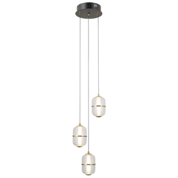 Potrójna lampa wisząca Alani PND-34375-3-BK LED 45W 3000K czarny złoty