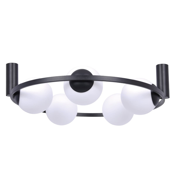 Lampa sufitowa ORBIT 5009 Zumaline kule ring czarna biała