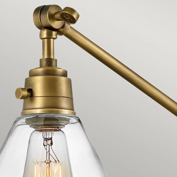 Szklany kinkiet ścienny Arti HK-ARTI-1W-HB-CG przezroczysty mosiądz