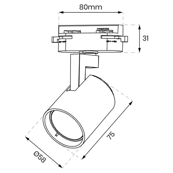Lampa do szyn jednofazowych Volf ML0673 Milagro do salonu biały