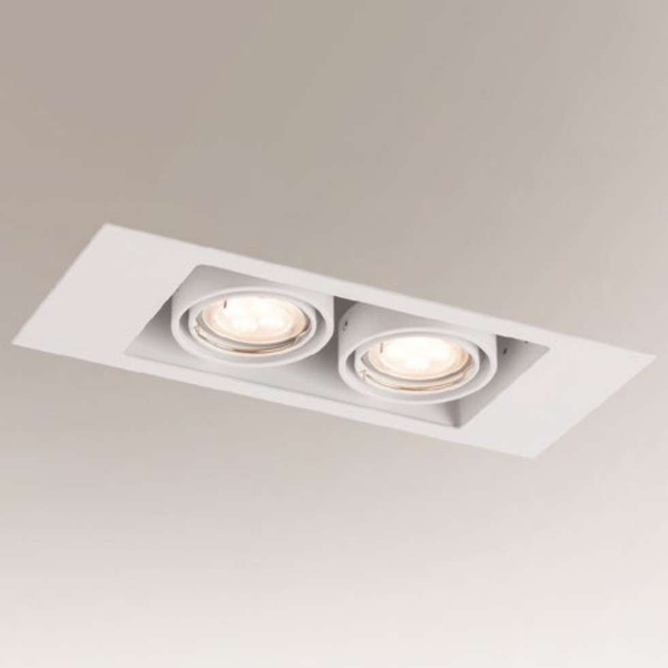 Spot LAMPA sufitowa EBINO 7316 Shilo podtynkowa OPRAWA do łazienki prostokątny wpust biały