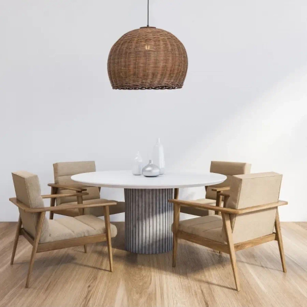 Bambusowa lampa wisząca 22172 okrągła naturalny brązowy