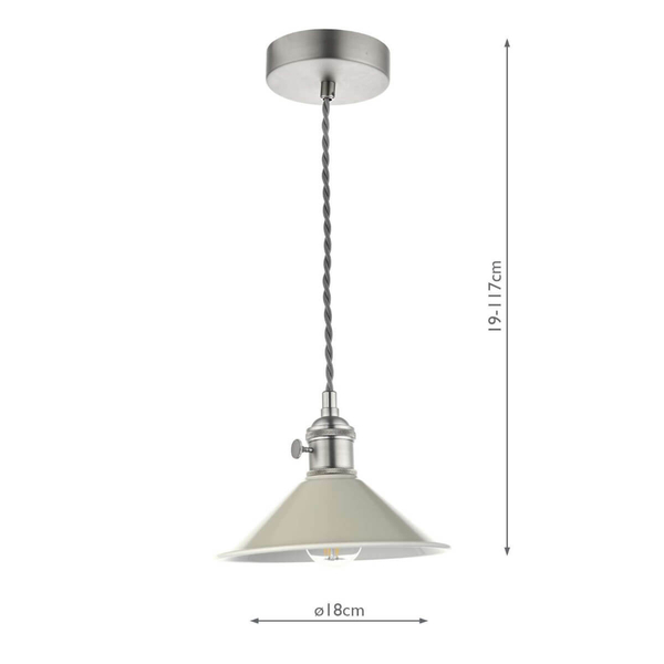 Wisząca lampa nad stół Hadano HAD0161-06 Dar Lighting chrom szara