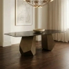 Szklana konsola CELESTE MM001501100383 czarna złota metal 120cm