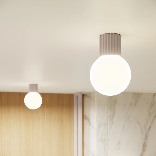Okrągła lampa sufitowa HALO SL.1743 do łazienki kula IP44 biała kaszmirowa