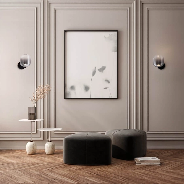 Przyścienny kinkiet szklany ANUCO LE44613 LED 3W 3000K do salonu szary