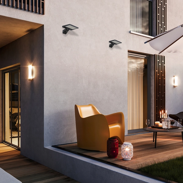 Lampa solarna Milo EKO9154 Ekolight LED 8W 4000K na elewację IP65 czarna