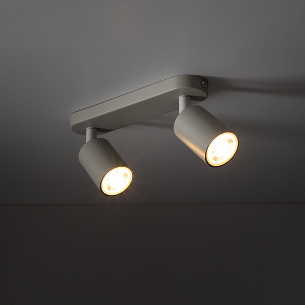 Sufitowa lampa do jadalni Livia 10239 podwójna tubki regulowana beżowa