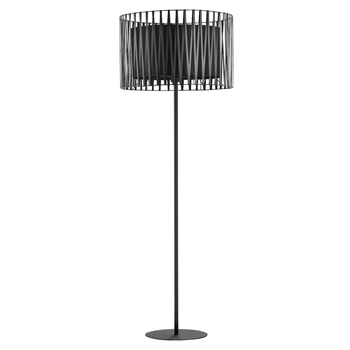 Stojąca lampa geometryczny klosz Harmony 2899 TK Lighting z tkaniny czarna