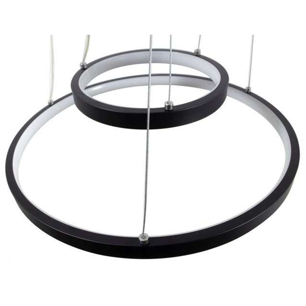 LAMPA wisząca SLP6578 MDECO okrągła OPRAWA zwis LED 63W rings pierścienie z pilotem czarne