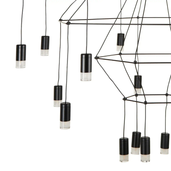 Lampa wisząca modernistyczna LINEA ST-5961-20 czarna metalowa G9 20-punktowa do salonu