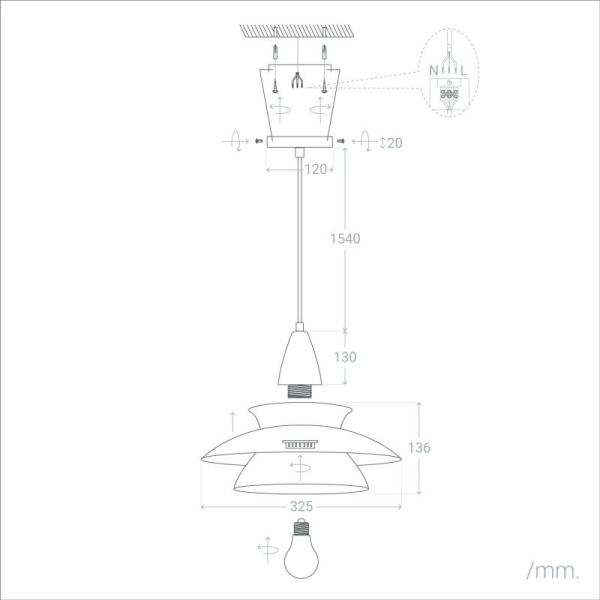 Lampa wisząca Luppo ABR-LWBL-E27 Abruzzo metalowa nad stół czarny