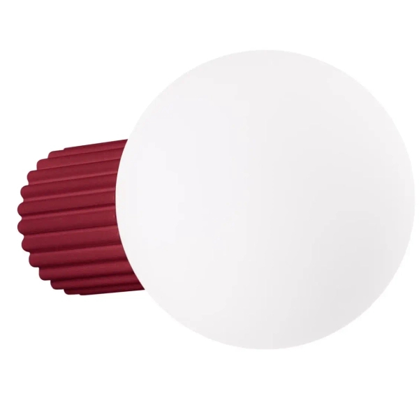 Naścienna lampa kulista HALO SL.1747 do łazienki kula biała burgundowa