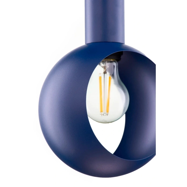 Zwisowa lampa granatowa VITRUM 1xE27 oczko do jadalni nad wyspę 41635