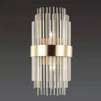 Glamour lampa ścienna CGSPIKEW crystal do sypialni złota