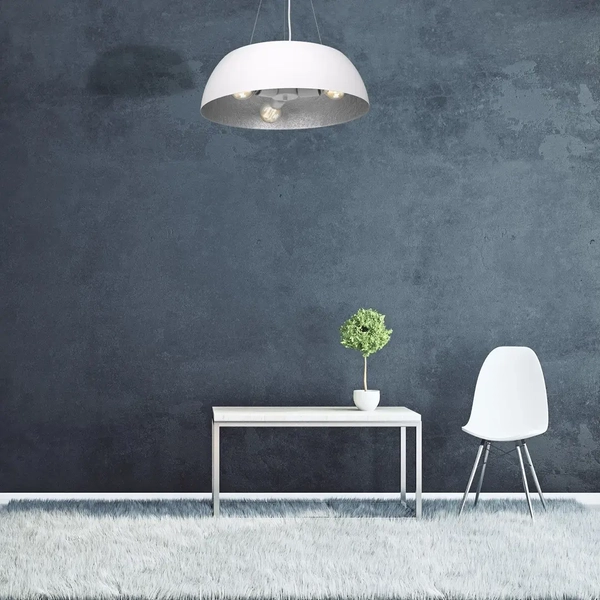 Lampa wisząca MORGAN MLP4477 Milagro salonowa OPRAWA okrągła biała srebrna