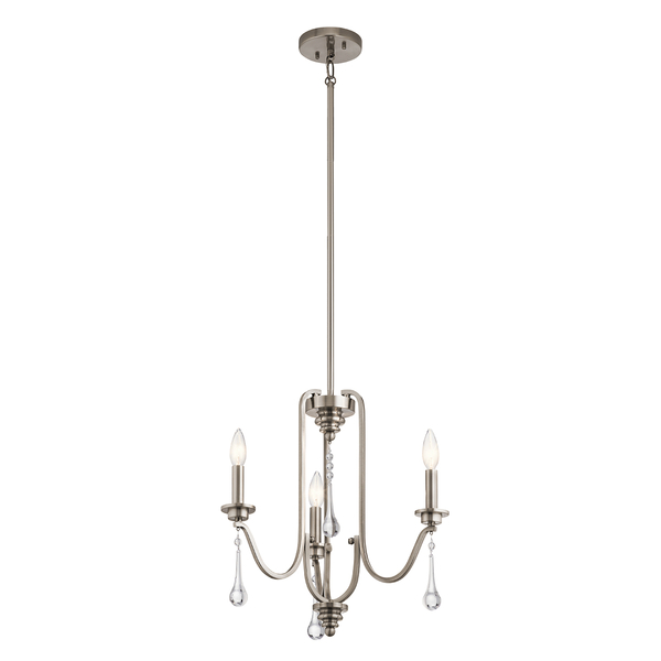 Lampa wisząca świecznikowa QN-KARLEE3 łezka srebrna