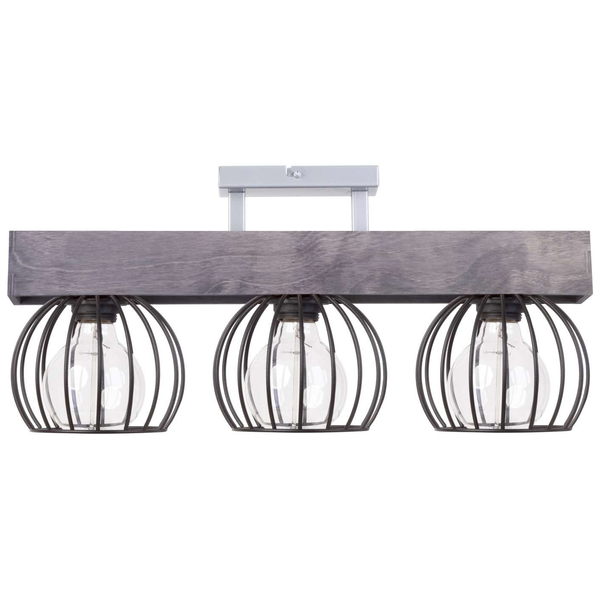 Plafon LAMPA sufitowa MILAN 31573 Sigma industrialna OPRAWA metalowe klatki drewno brązowe