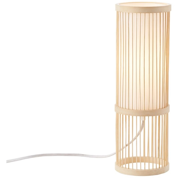 Stołowa lampa tuba Nori 92769/09 bambusowa boho biała beż