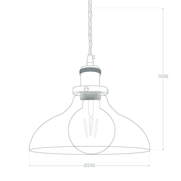 Kuchenna lampa zwis Hinti ABR-SLWH Abruzzo kopuła przezroczysty złoty