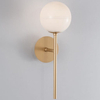 Ścienna LAMPA loft PEREZ LE41751 Luces Exclusivas okrąga OPRAWA szklany kinkiet modernistyczna kula biała złota