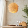 Rattanowa lampa wisząca Pushpa 109204 boho japandi beżowa