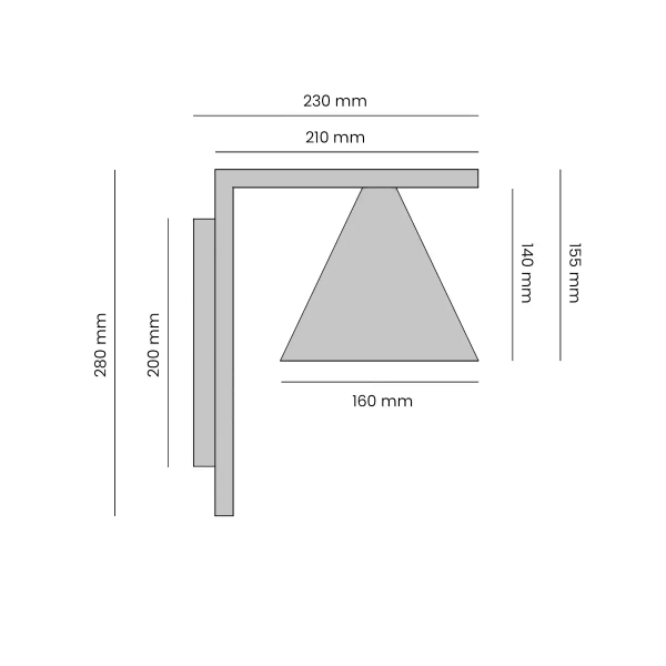 Ścienny kinkiet do salonu FORM 1108C stożek metalowy biały