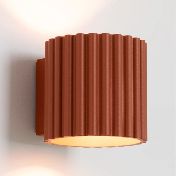 Ceglana lampa ścienna AURA SL.1801 ryflowana 1xG9 na korytarz